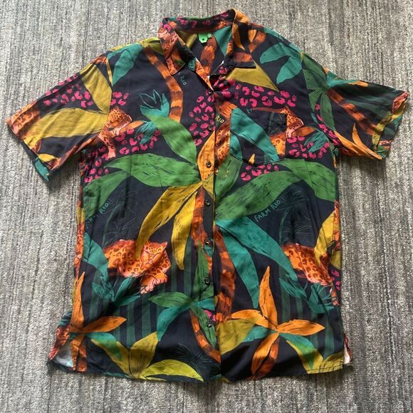 Vintage Farm Rio Button Down Tropical Shirt, Size L - Picture 1 of 8